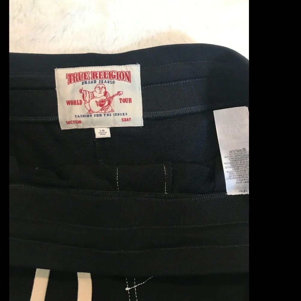 NWT $129 True Religion Jogger Pants for‎ MEN in Black [SZ Large ]